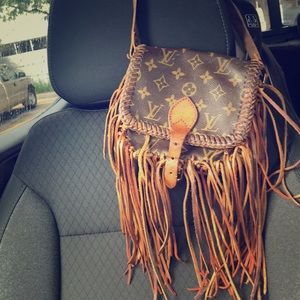 LV crossbody western BOHO handmade re vamp